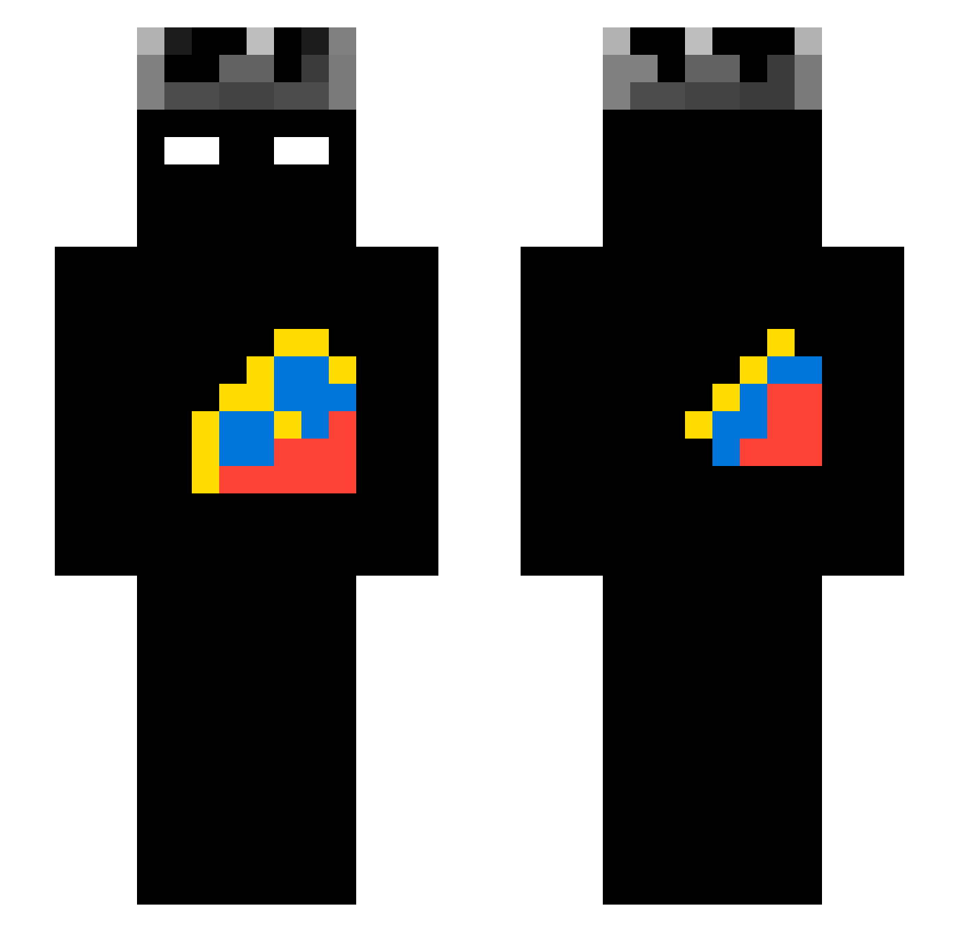 rushment Minecraft skin, front and back view