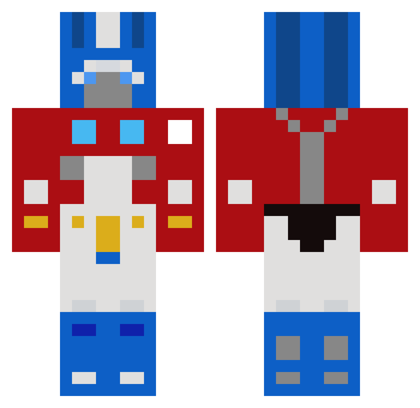 GTAptimus1 Minecraft skin, front and back view