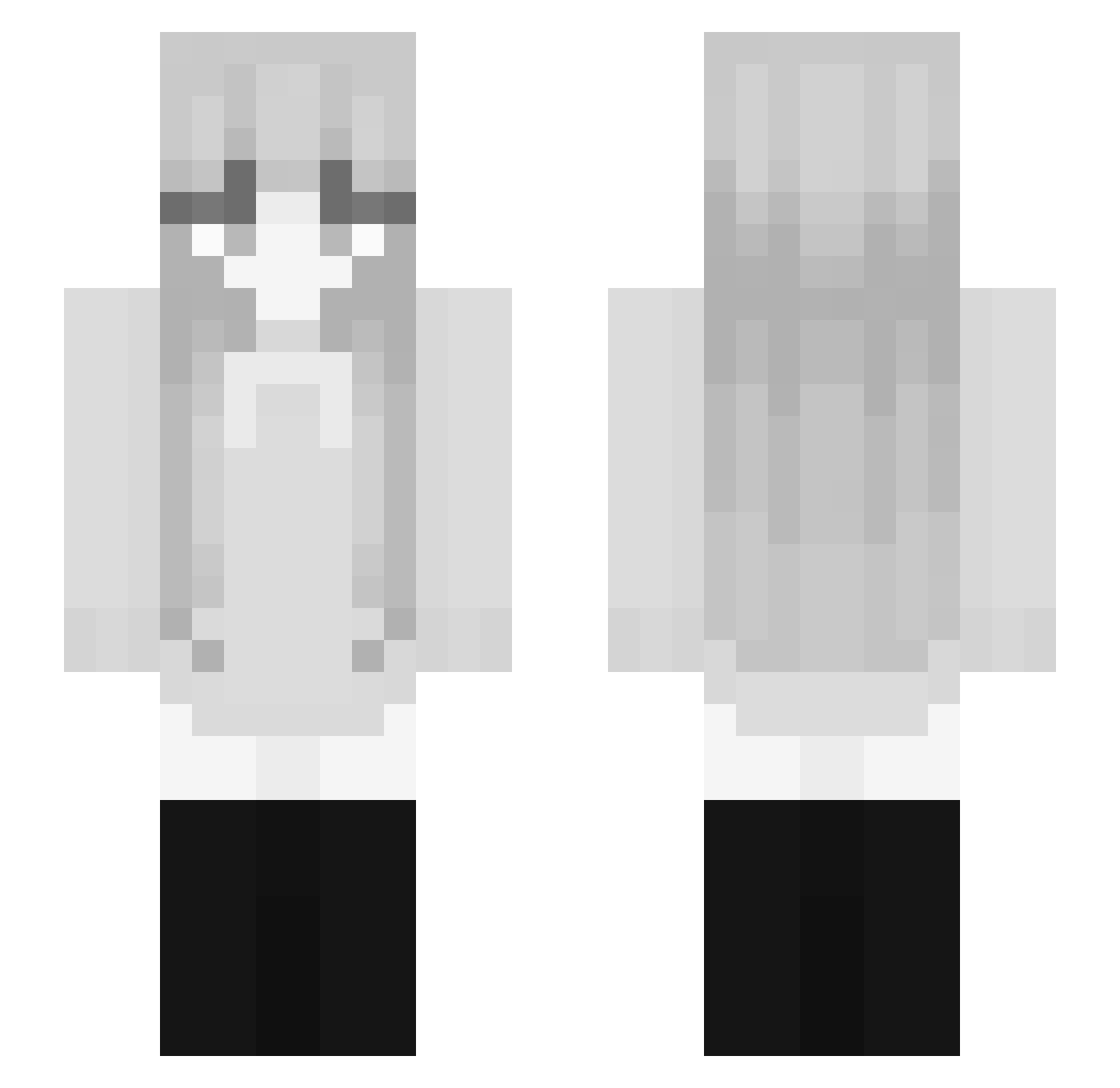 Misdreavia Minecraft skin, front and back view