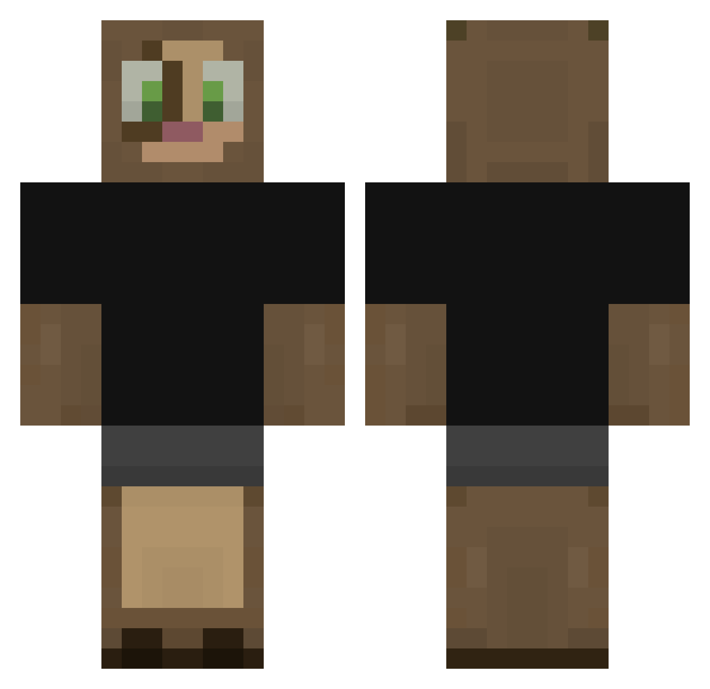 pznc Minecraft skin, front and back view