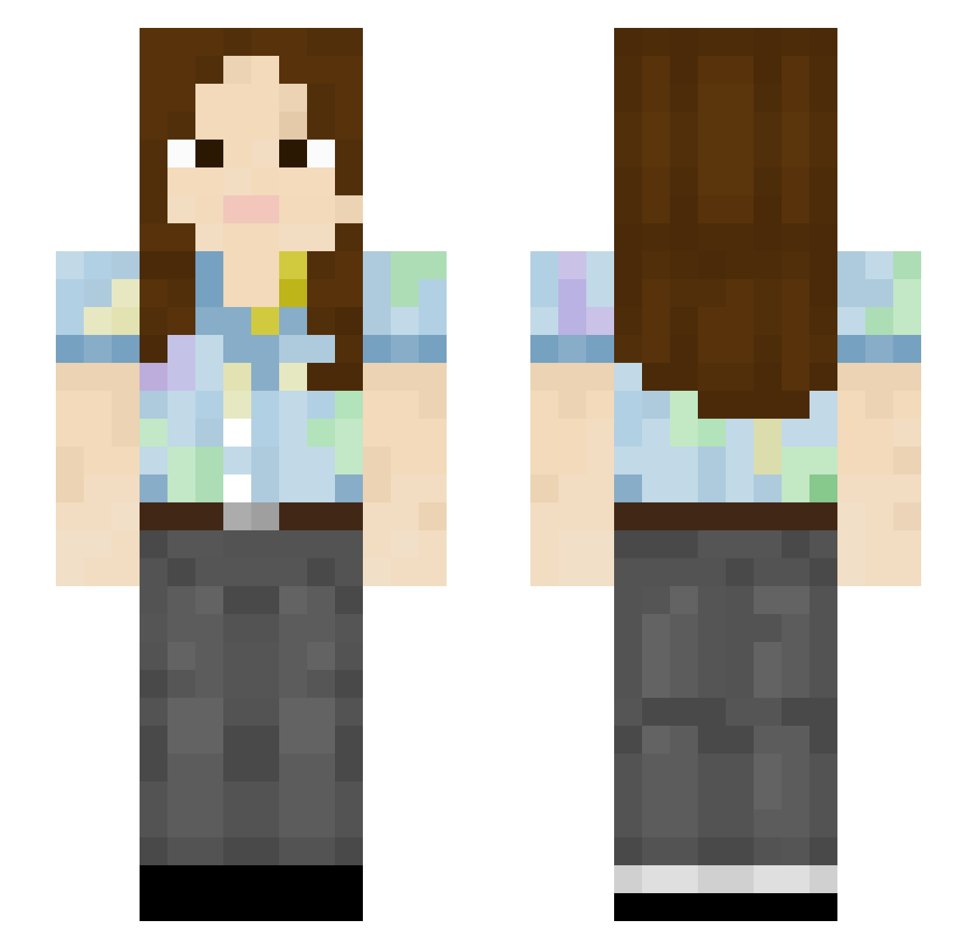 ShowShoow Minecraft skin, front and back view
