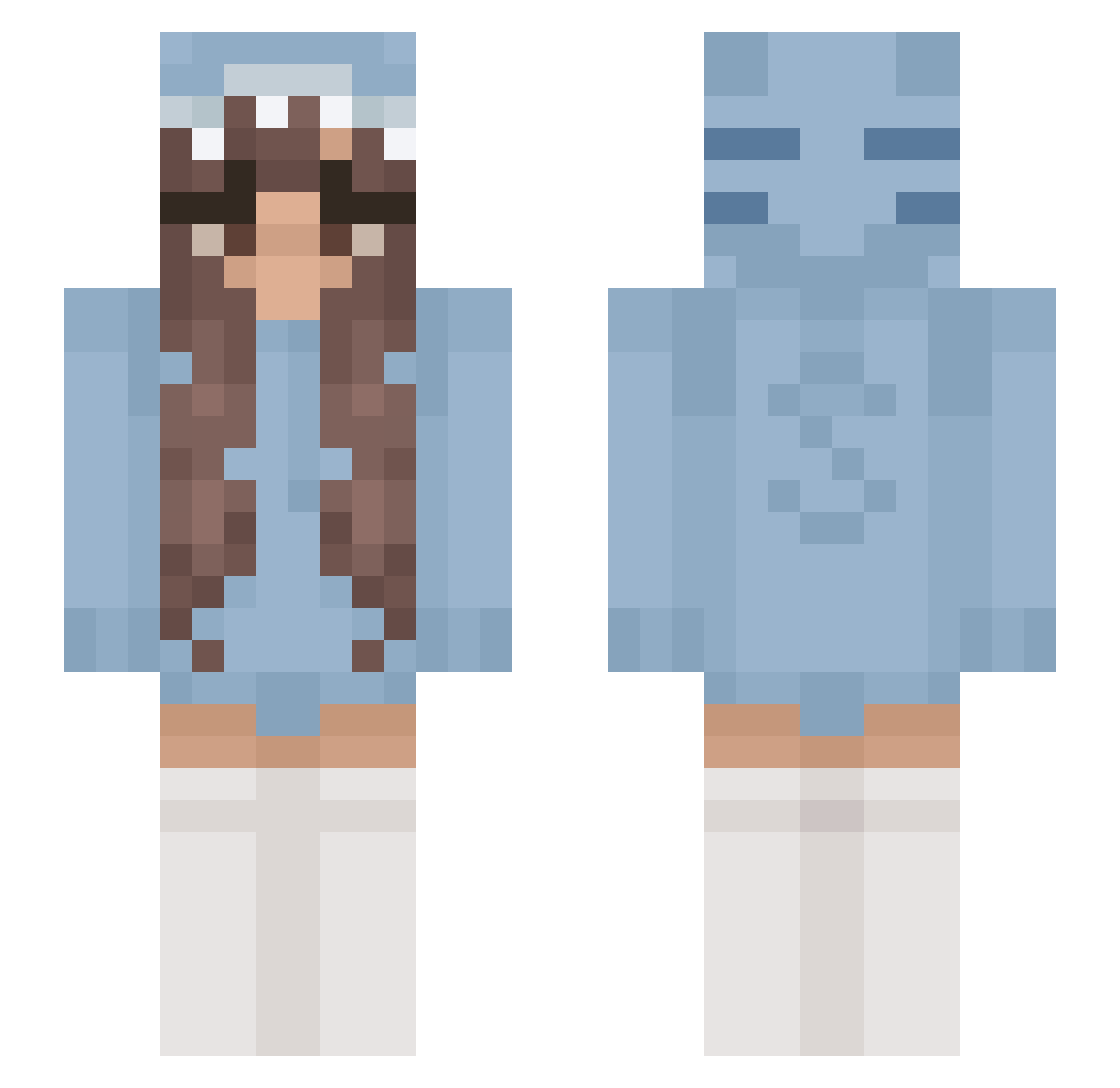 Adorbs_kitty Minecraft skin, front and back view