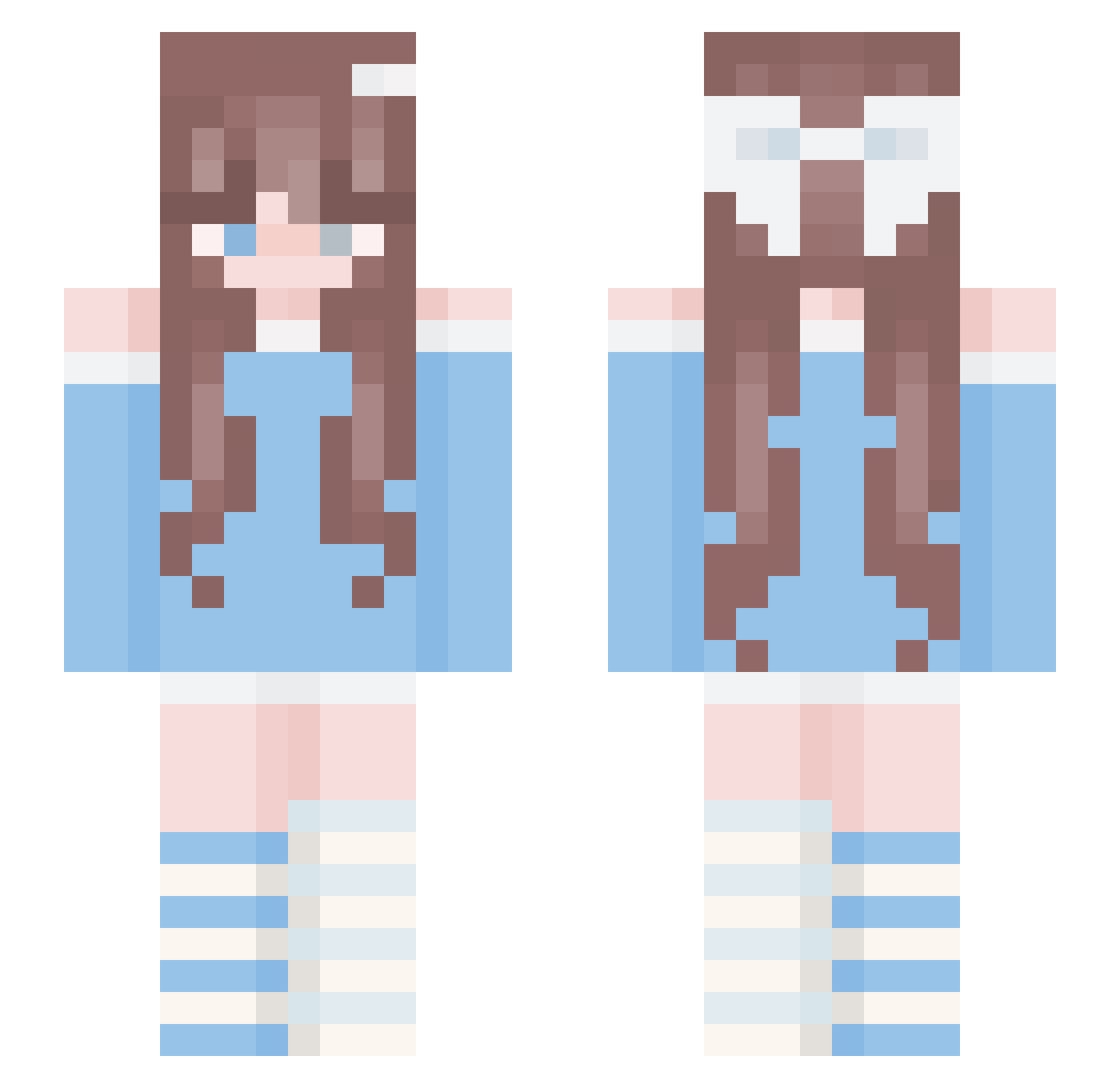 WauWauLeah Minecraft skin, front and back view