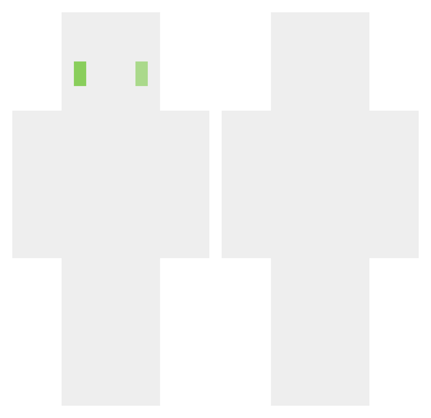 Madeano Minecraft skin, front and back view