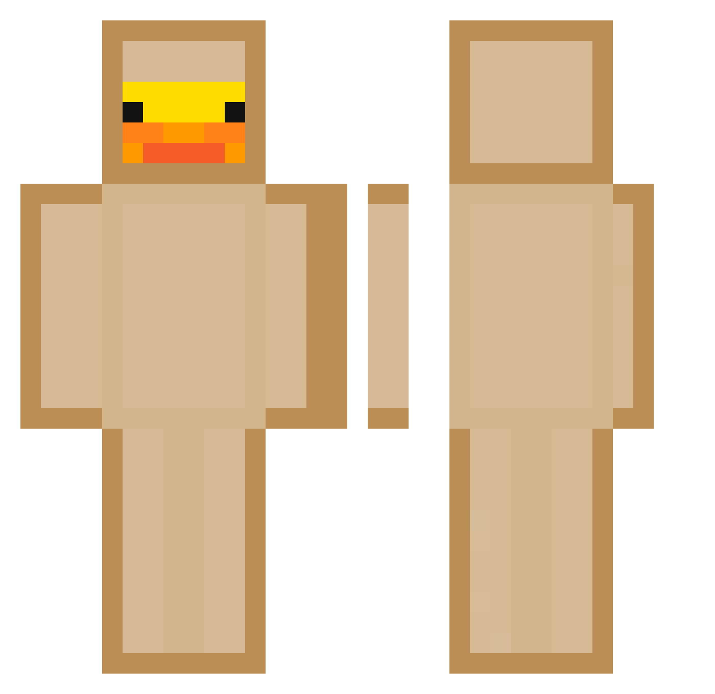 ItsZheil Minecraft skin, front and back view