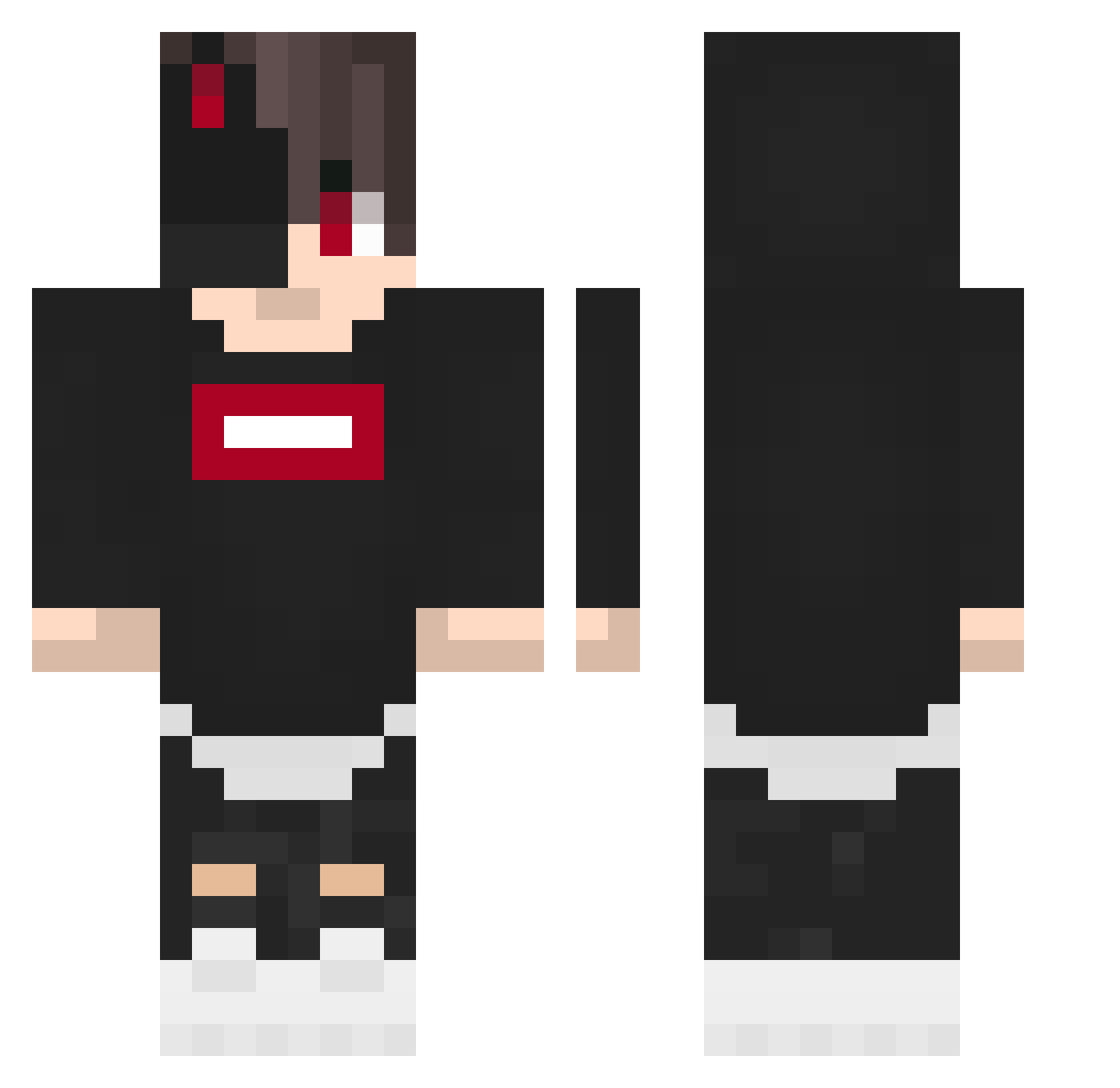 Toxic_coco Minecraft skin, front and back view