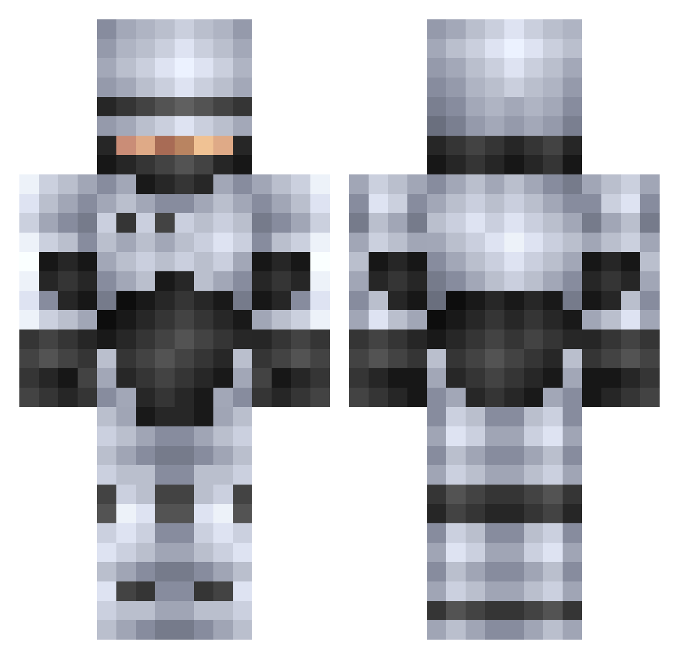 FoxyPopsi Minecraft skin, front and back view
