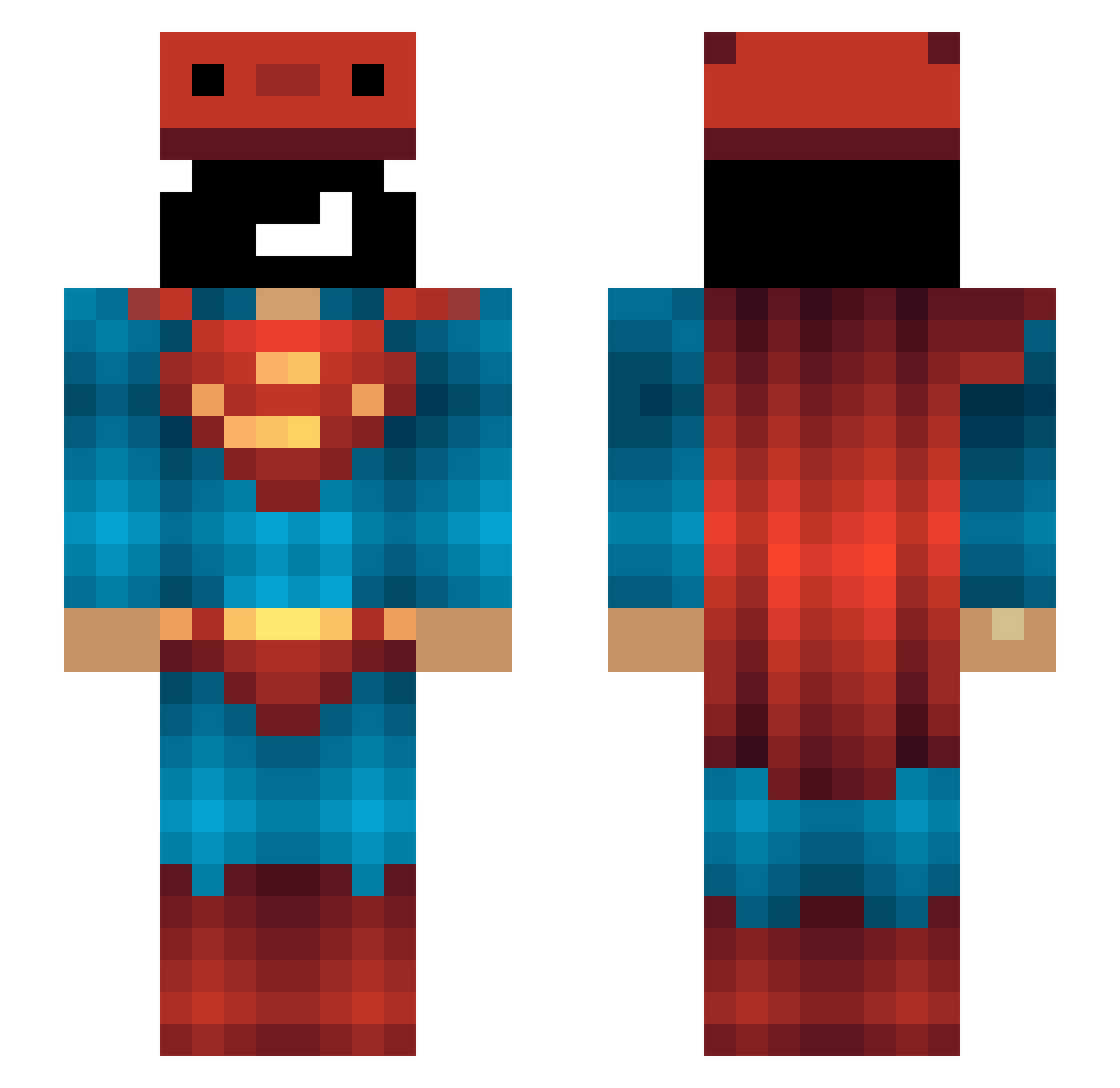 yavanqu Minecraft skin, front and back view