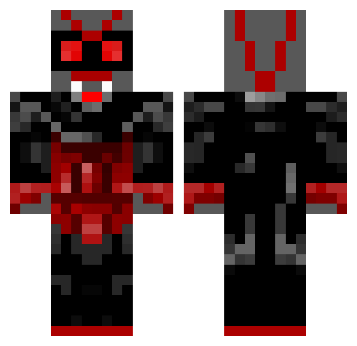 Gaffle Minecraft skin, front and back view