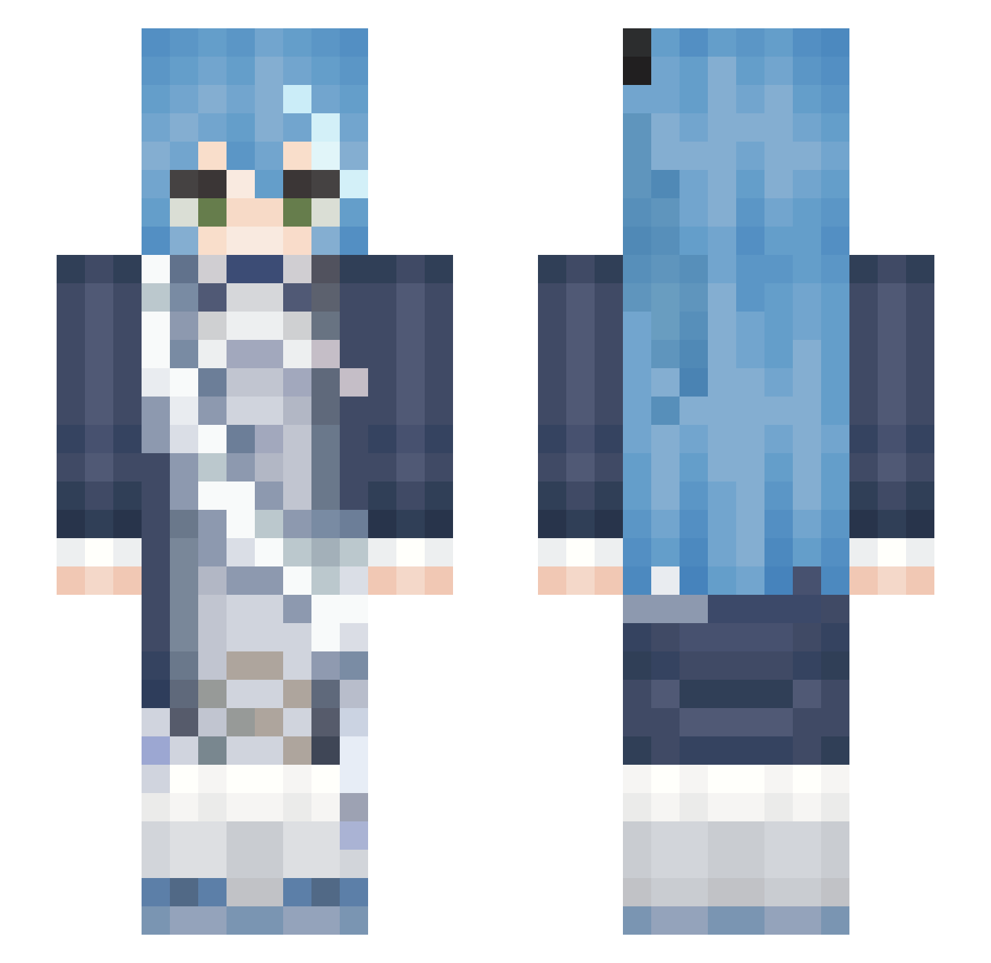 cheesetato Minecraft skin, front and back view