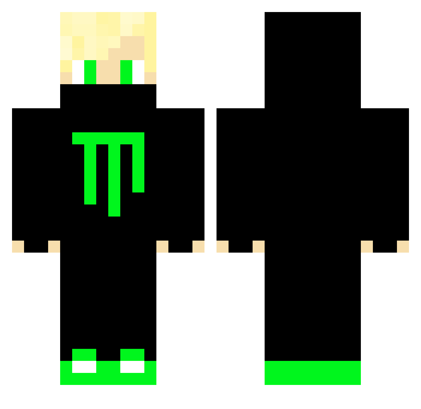 Finn201400 Minecraft skin, front and back view