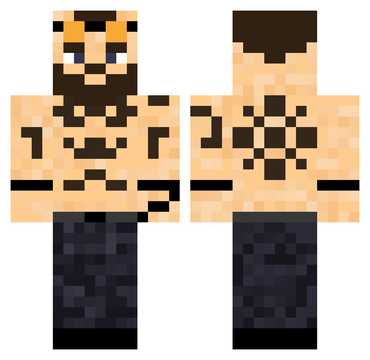 infactyacko Minecraft skin, front and back view
