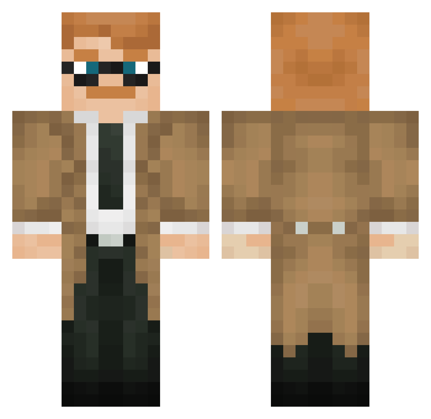 Steery Minecraft skin, front and back view