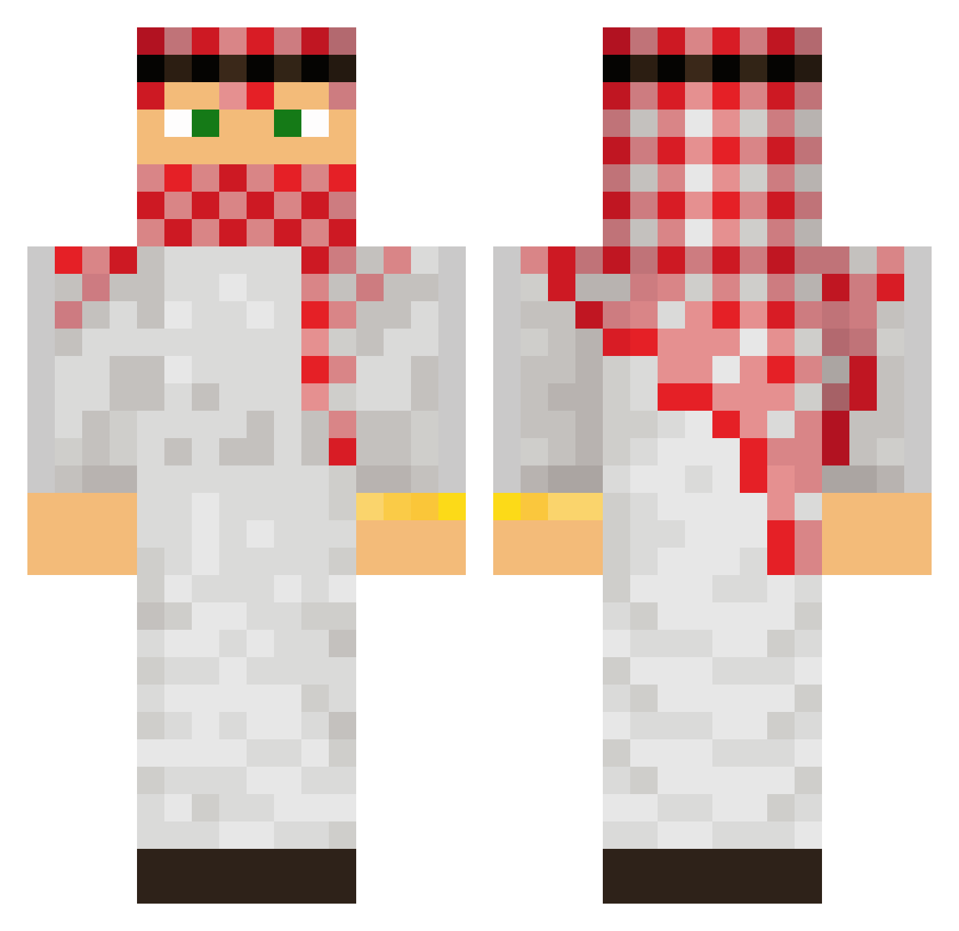 Pauldore Minecraft skin, front and back view