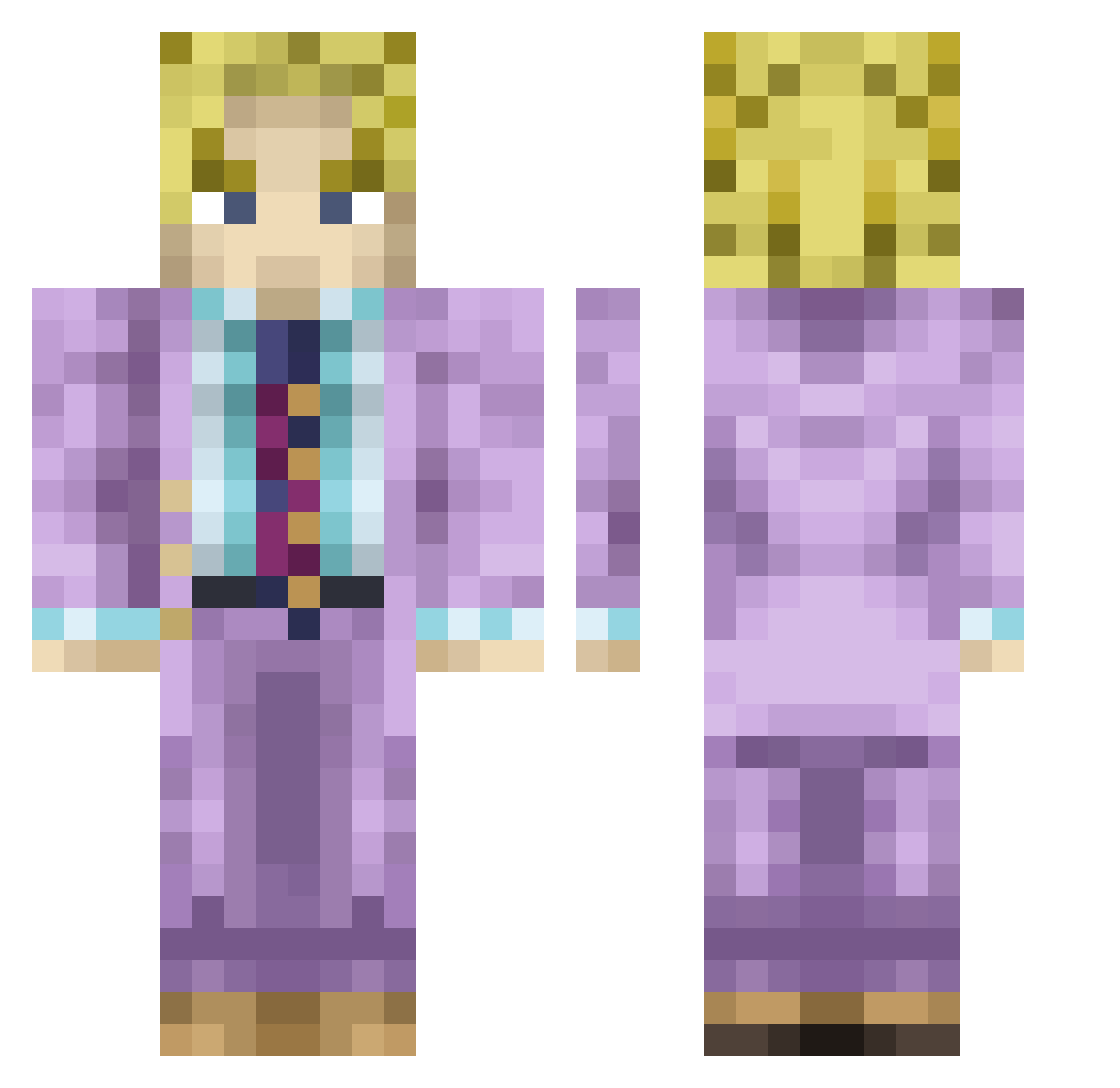 MerkchMan Minecraft skin, front and back view