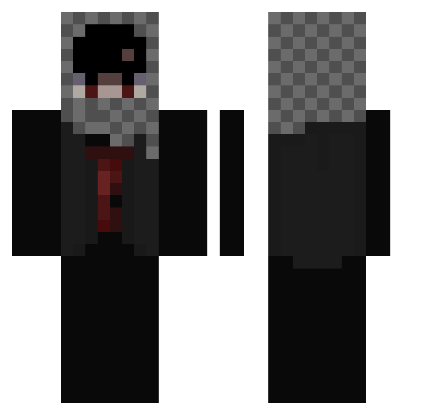 ys9h Minecraft skin, front and back view