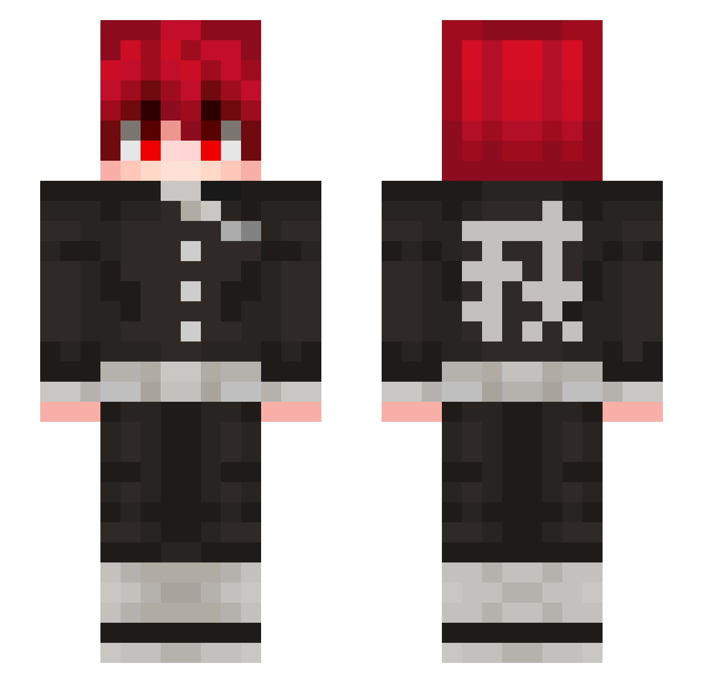 R0boman100 Minecraft skin, front and back view