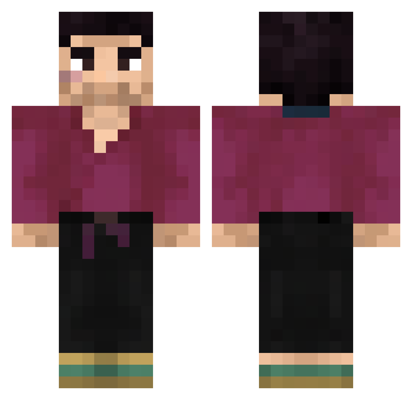 Amon_PROJECT Minecraft skin, front and back view