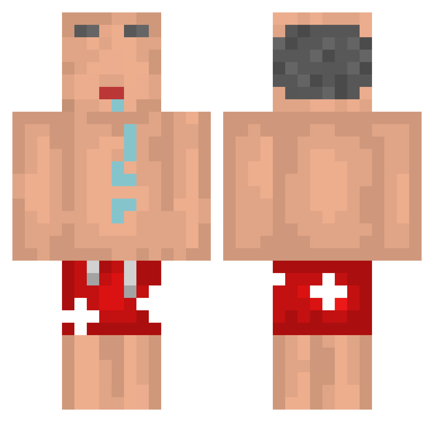Sehmus47 Minecraft skin, front and back view