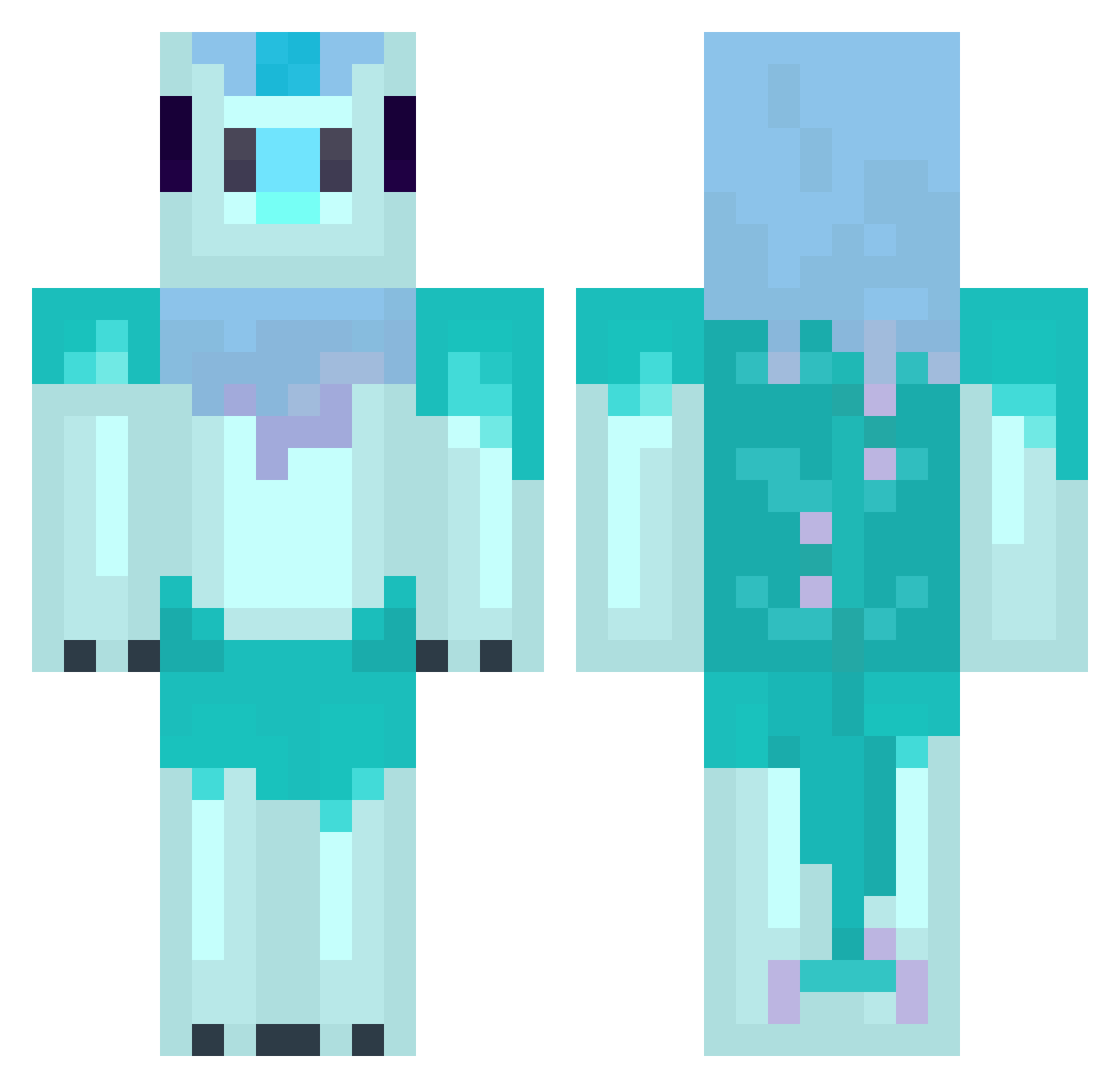 CHARGED_SPYRO Minecraft skin, front and back view