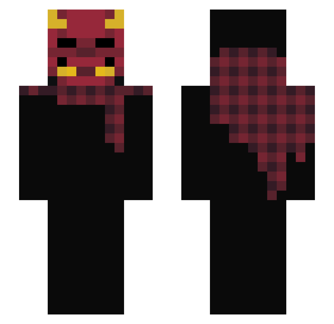 puggods Minecraft skin, front and back view
