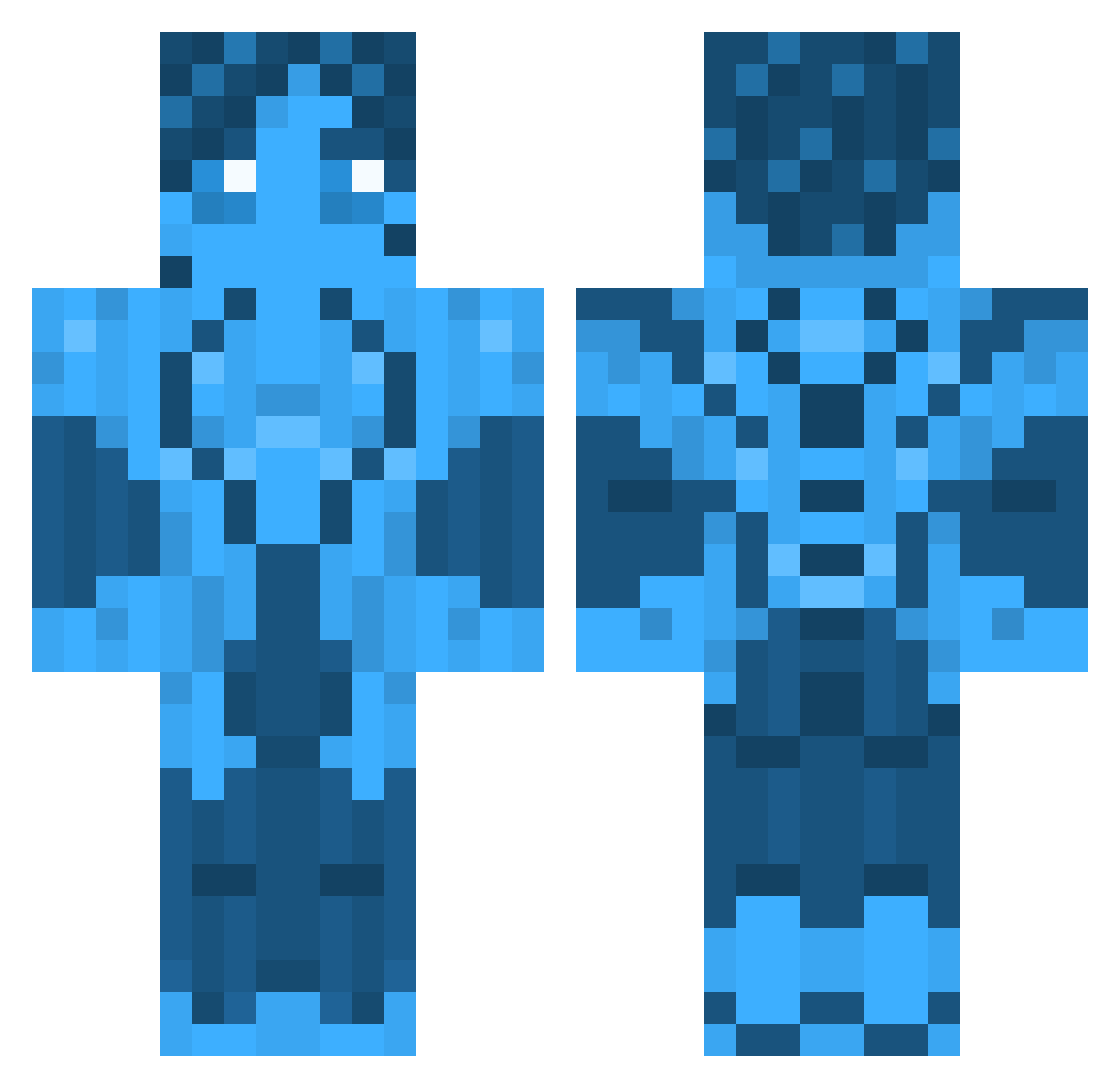 Extemporaneity Minecraft skin, front and back view