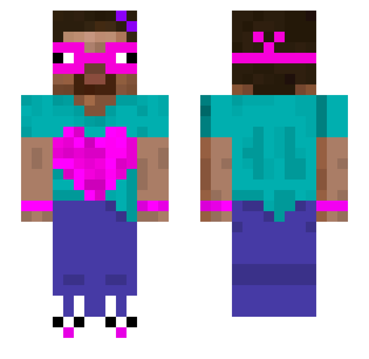 ilyMiller Minecraft skin, front and back view