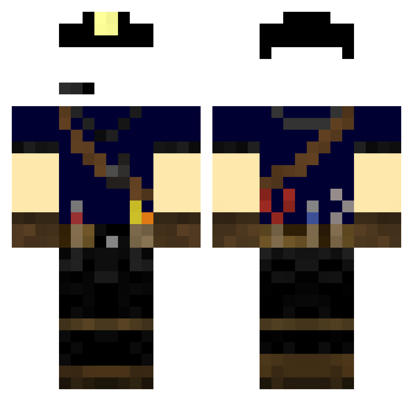 SurfRider Minecraft skin, front and back view
