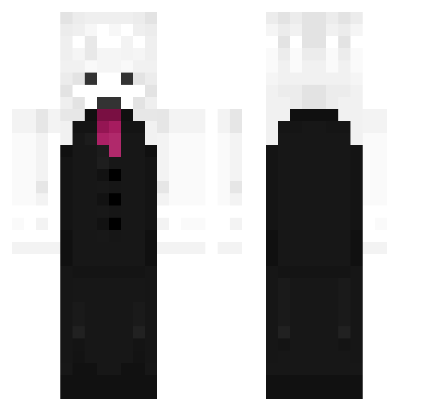 white_1124 Minecraft skin, front and back view