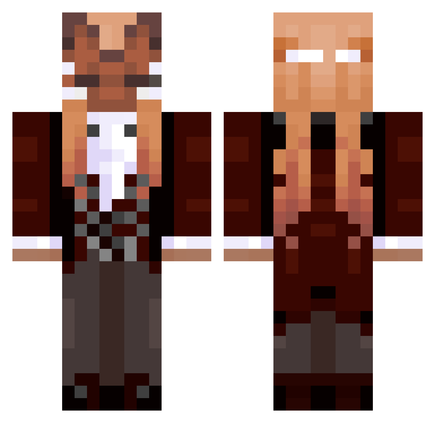 LunarRose333702 Minecraft skin, front and back view