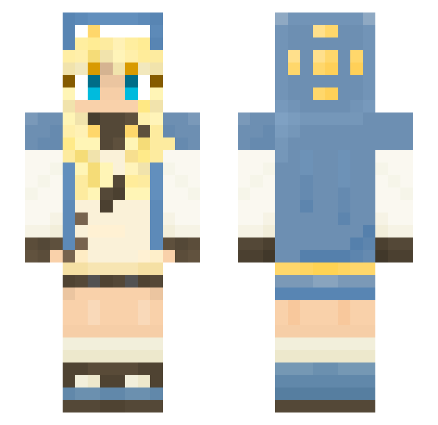 kouza Minecraft skin, front and back view
