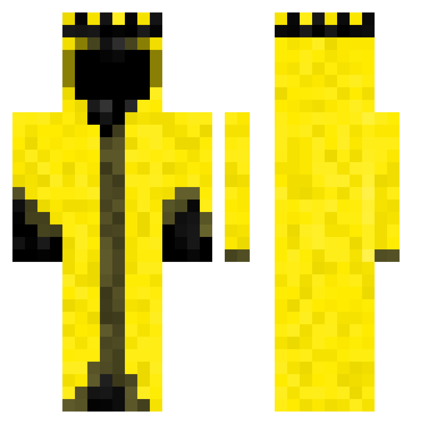 SpiderNev Minecraft skin, front and back view
