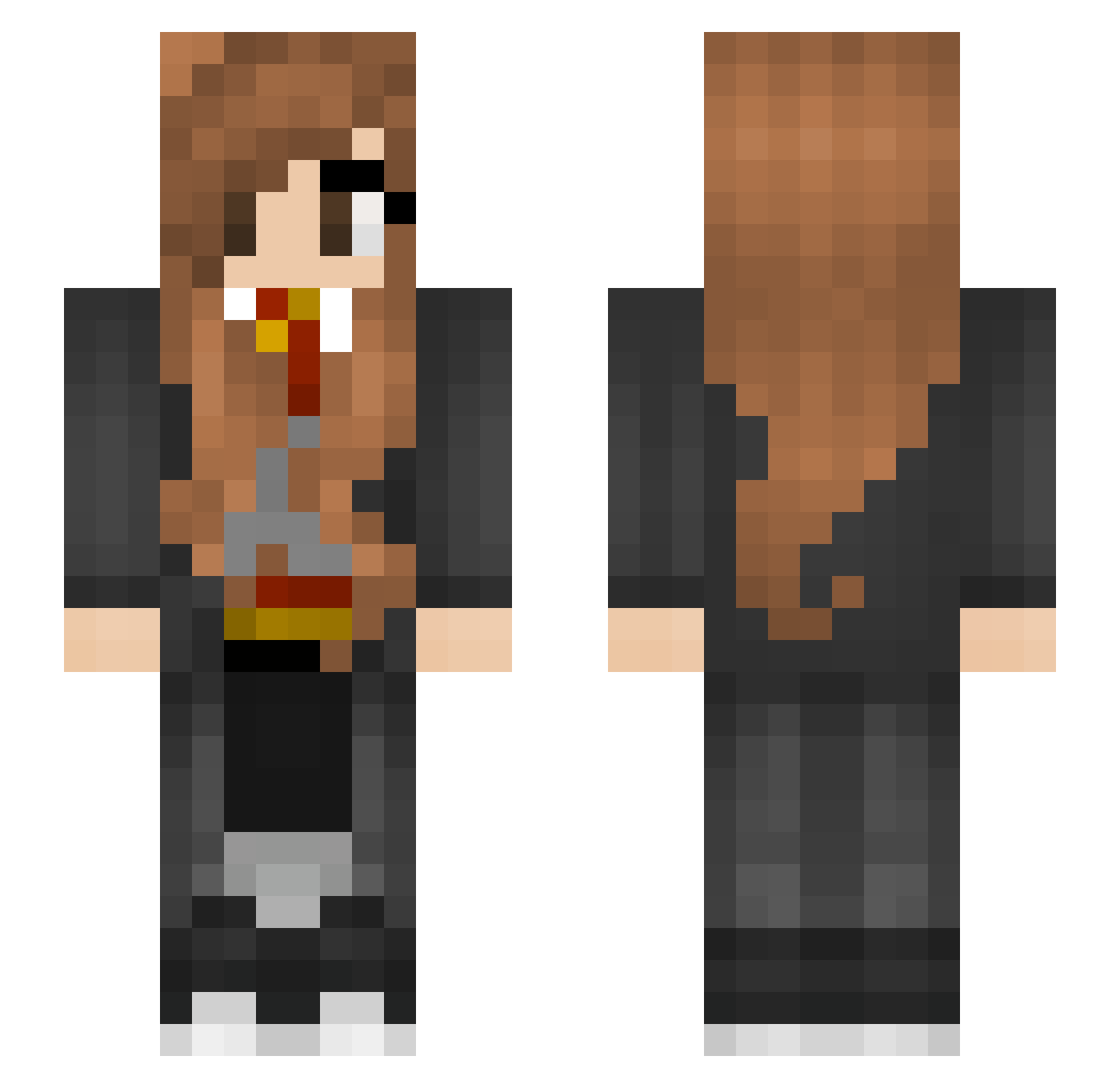 Naelison Minecraft skin, front and back view