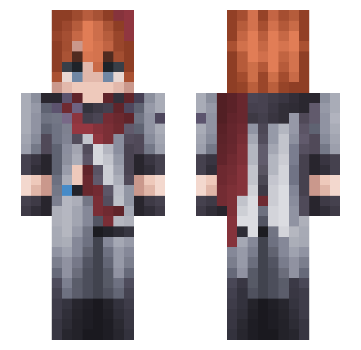 BerryEatsWasps Minecraft skin, front and back view