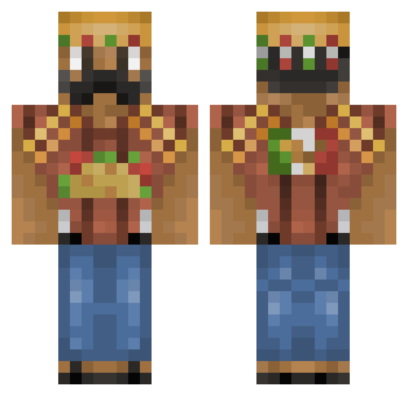 GringoBingo Minecraft skin, front and back view