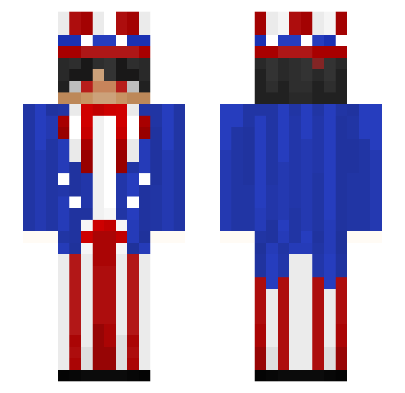 Obviiously Minecraft skin, front and back view