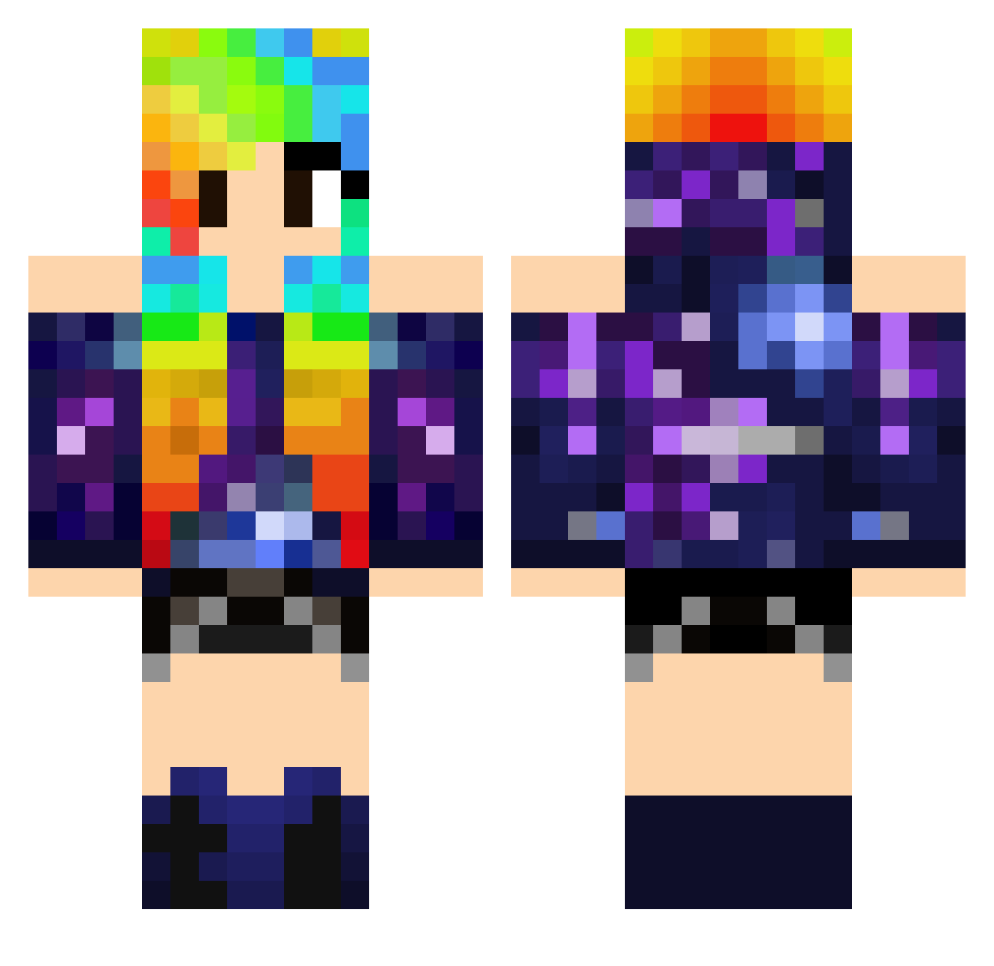 Shimmer5338 Minecraft skin, front and back view