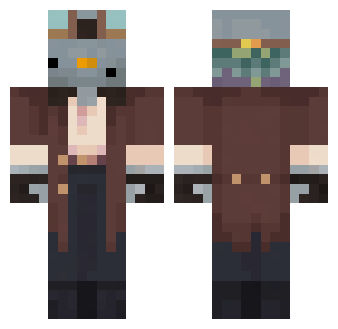 Quent120 Minecraft skin, front and back view
