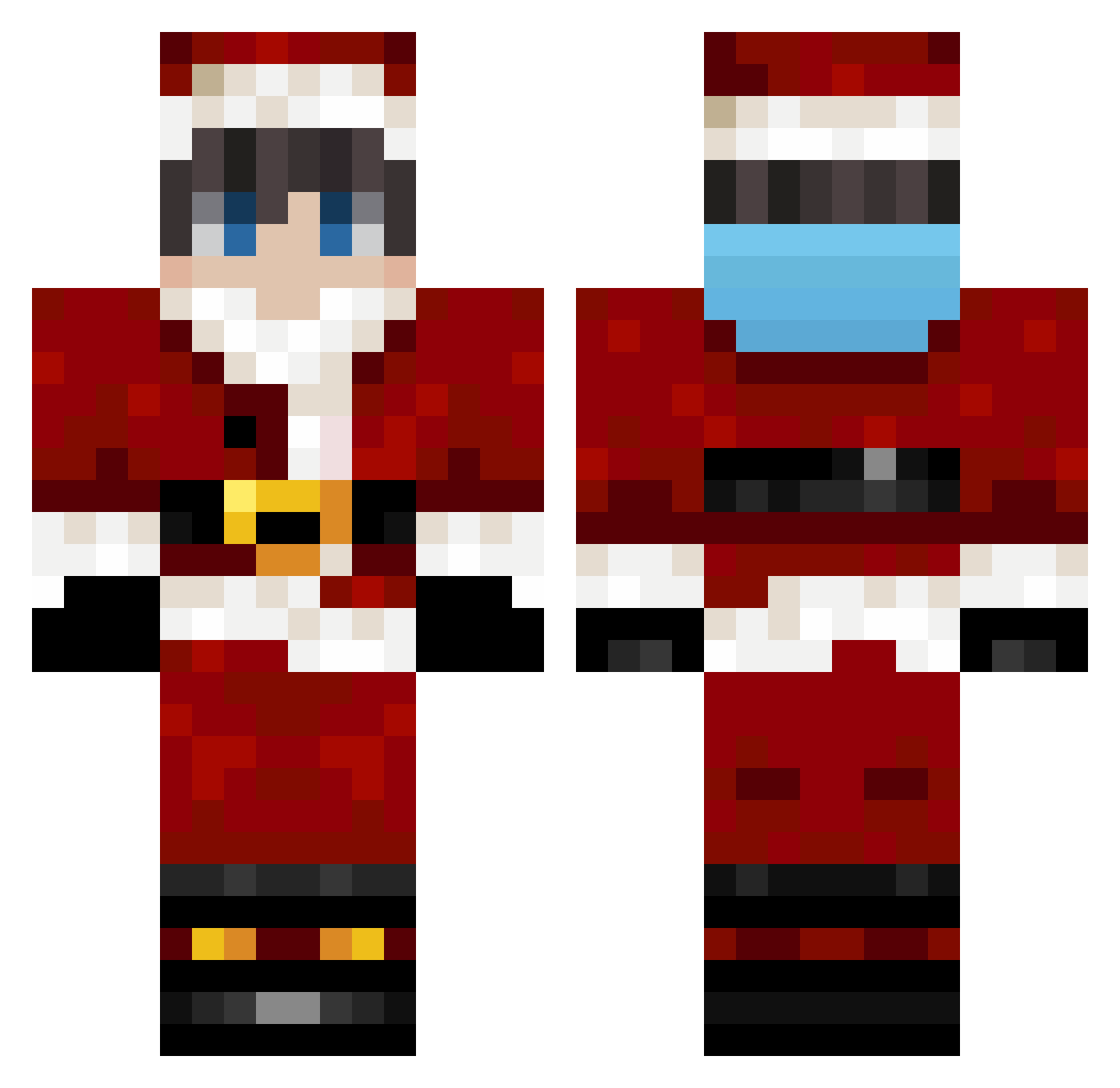 Mid__ Minecraft skin, front and back view