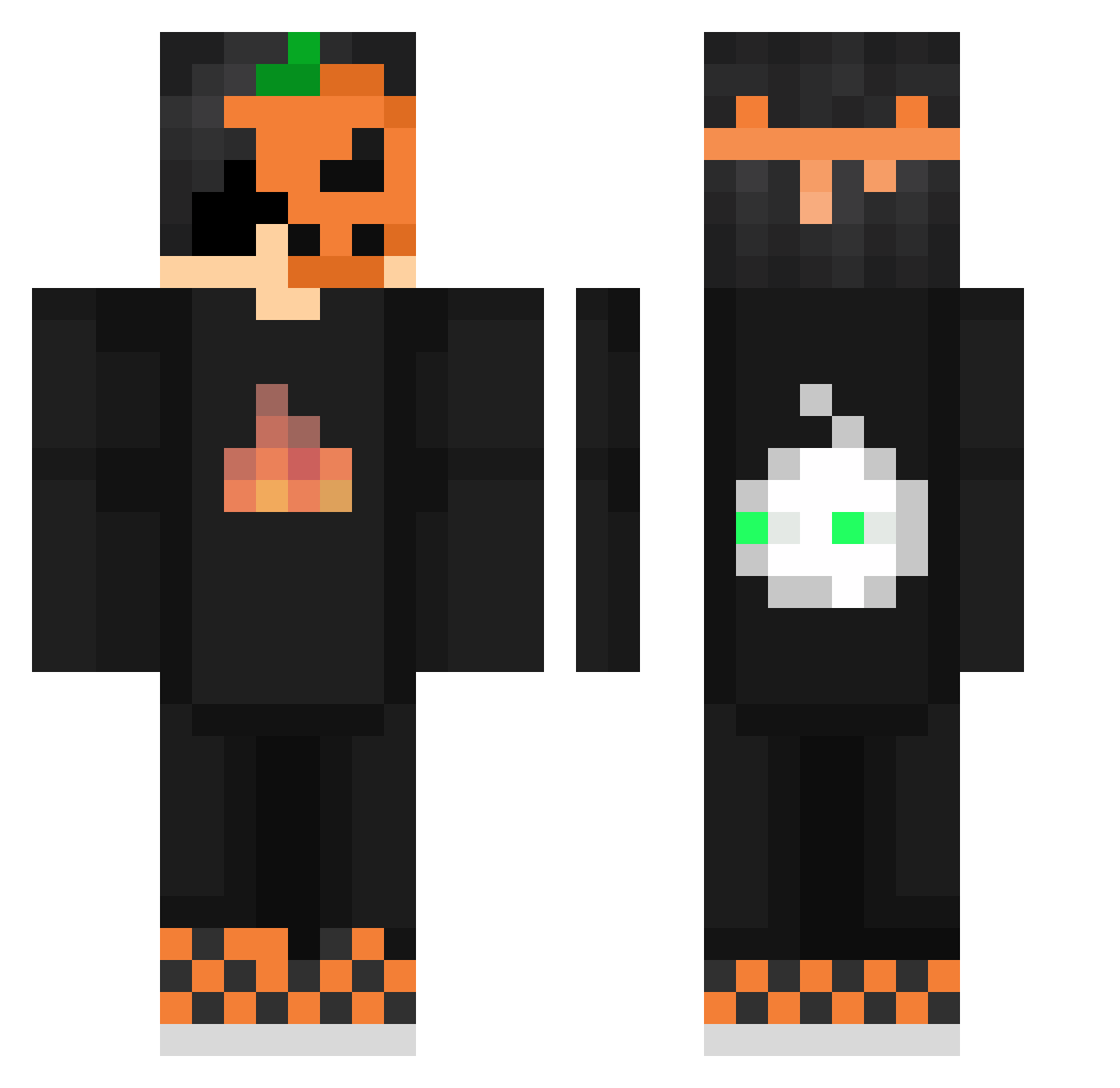 Ainoras123 Minecraft skin, front and back view