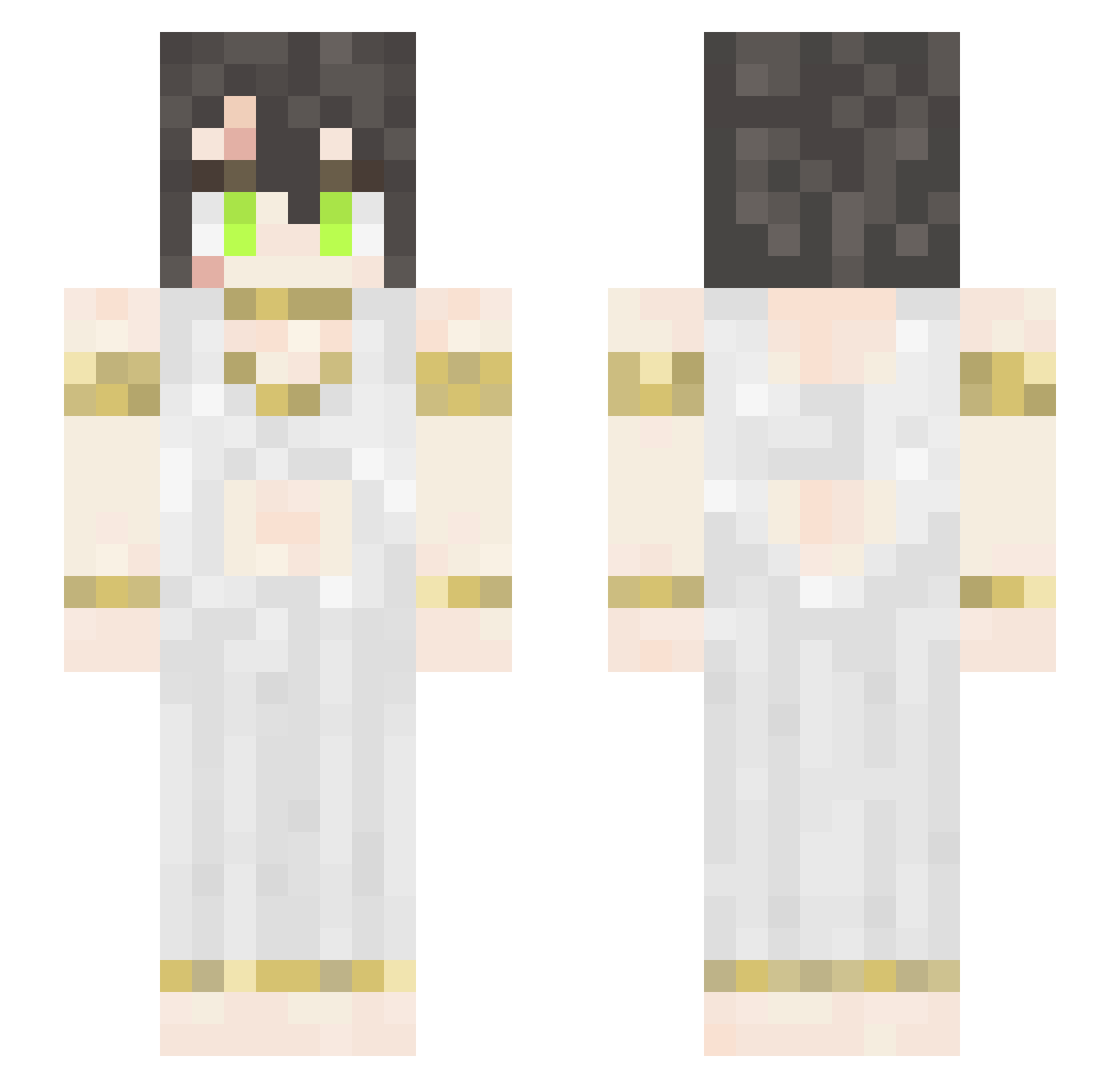 AscarE Minecraft skin, front and back view