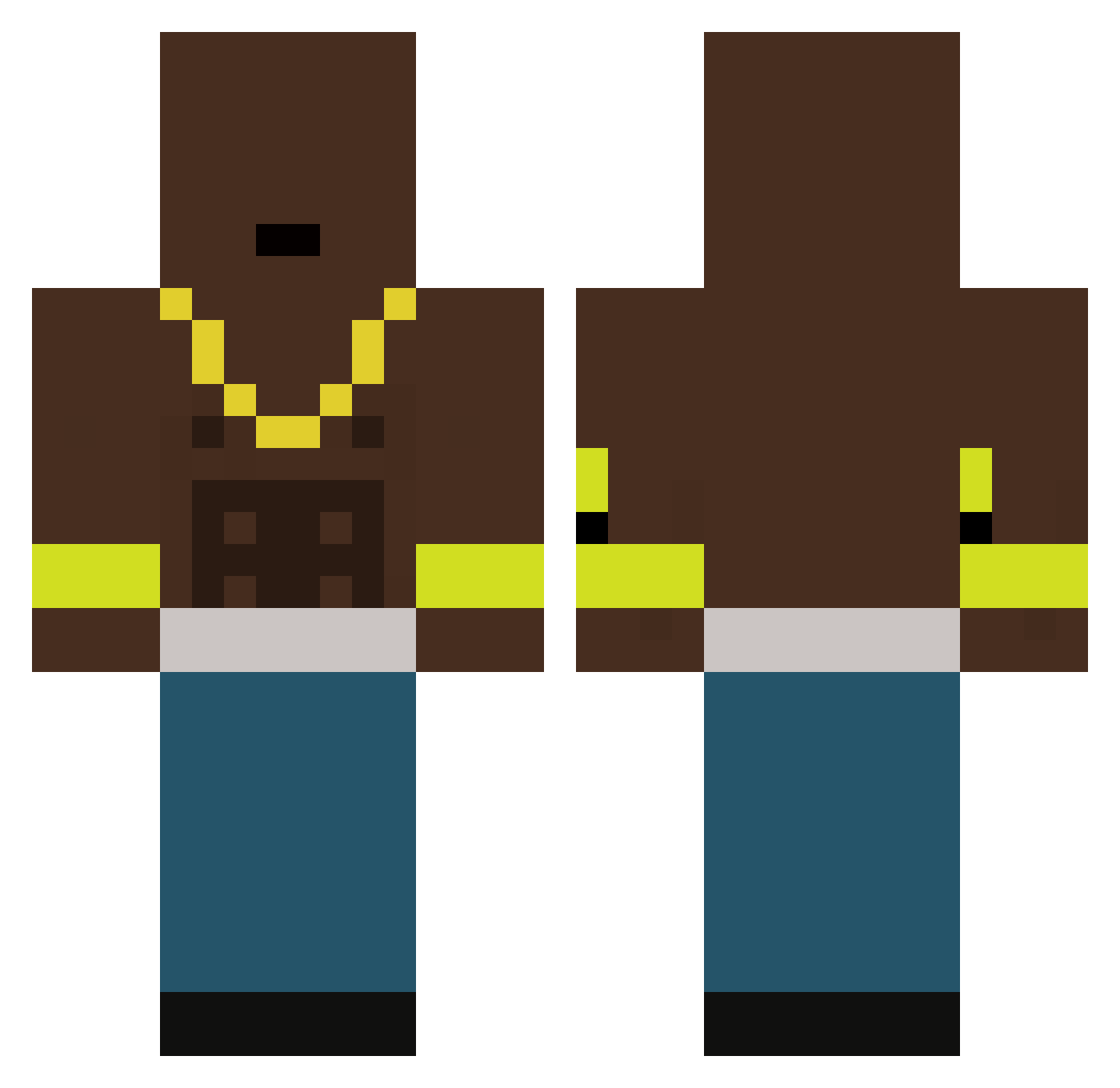 SavageRay Minecraft skin, front and back view