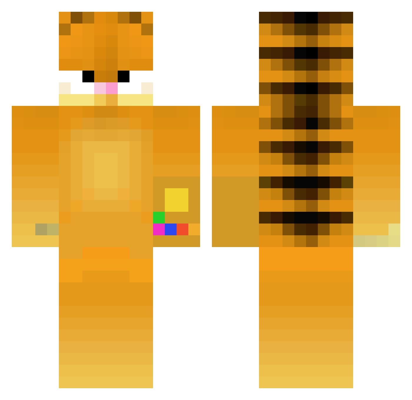 whrst Minecraft skin, front and back view