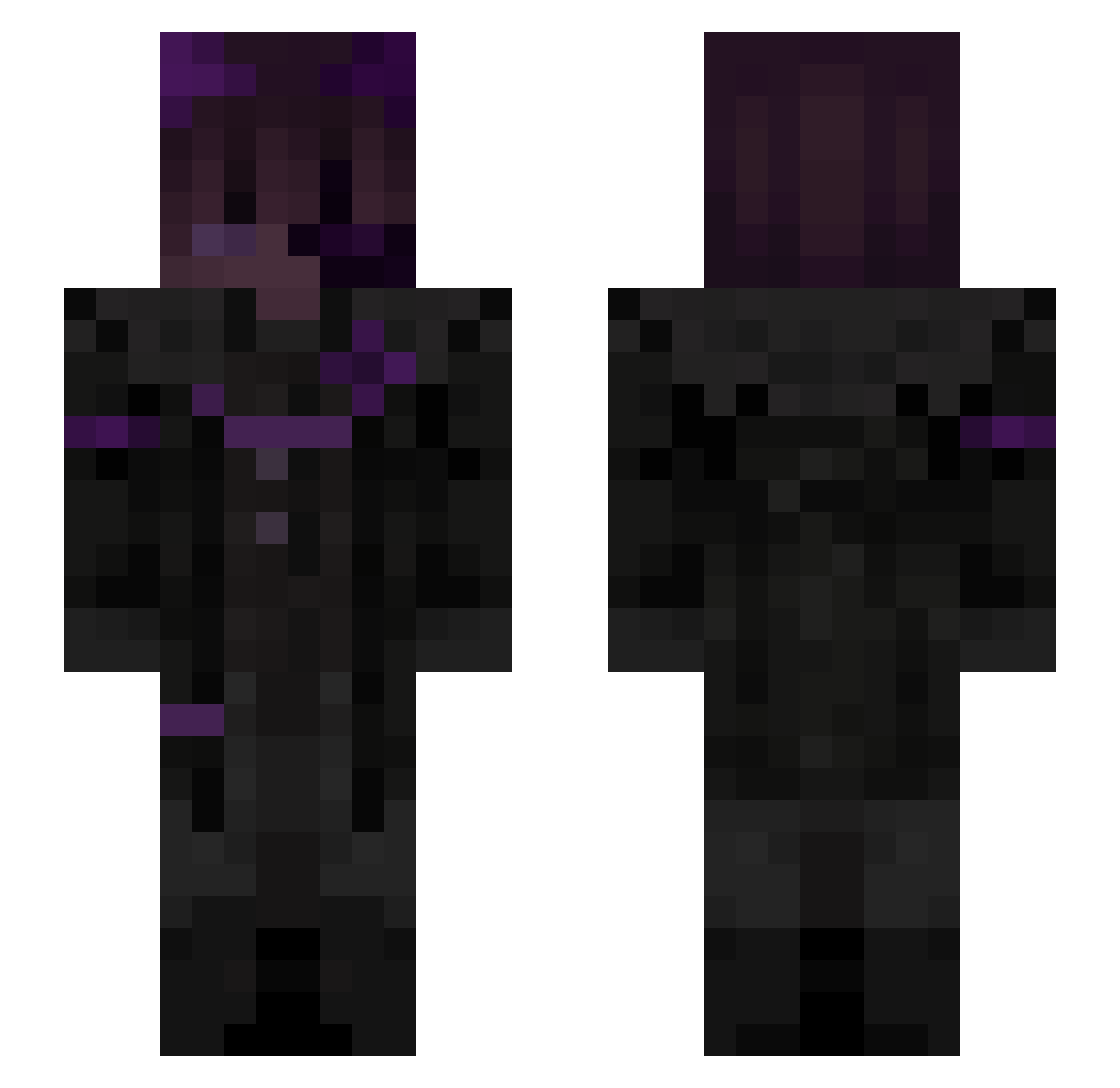 Voltyd Minecraft skin, front and back view