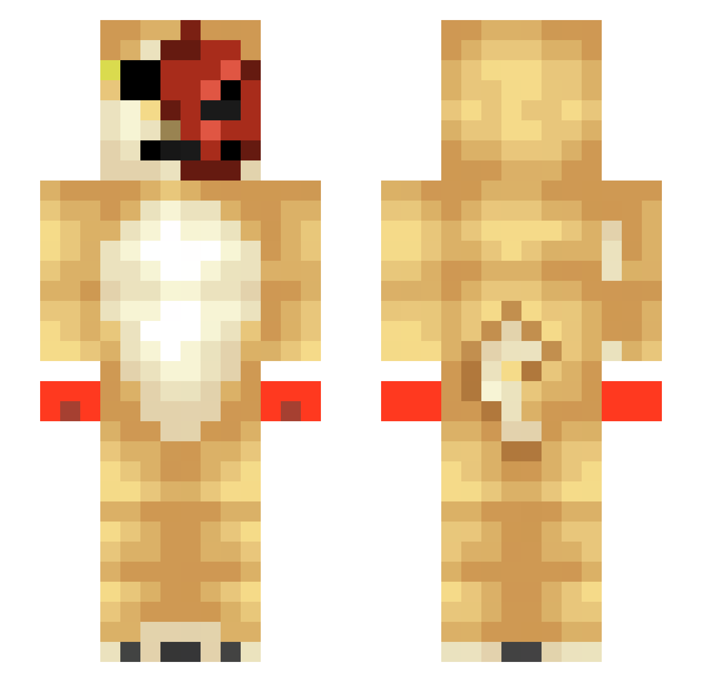 BikaboomORI Minecraft skin, front and back view
