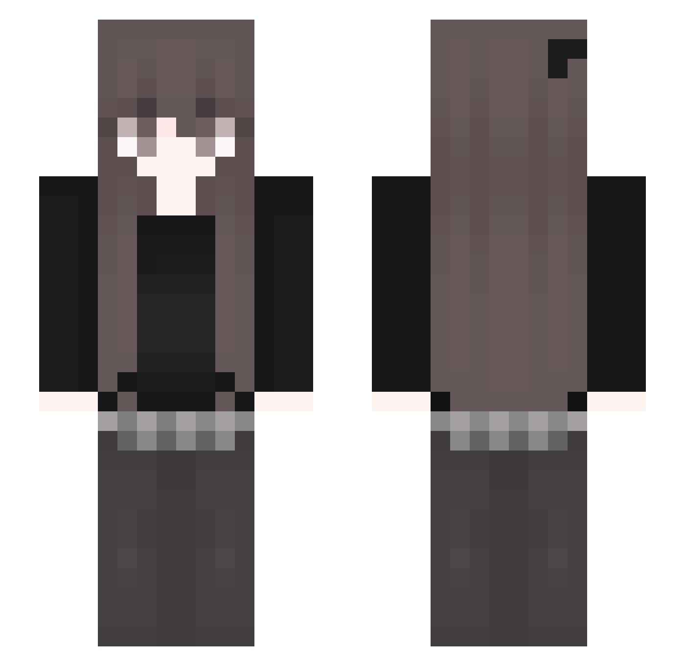 sienha Minecraft skin, front and back view