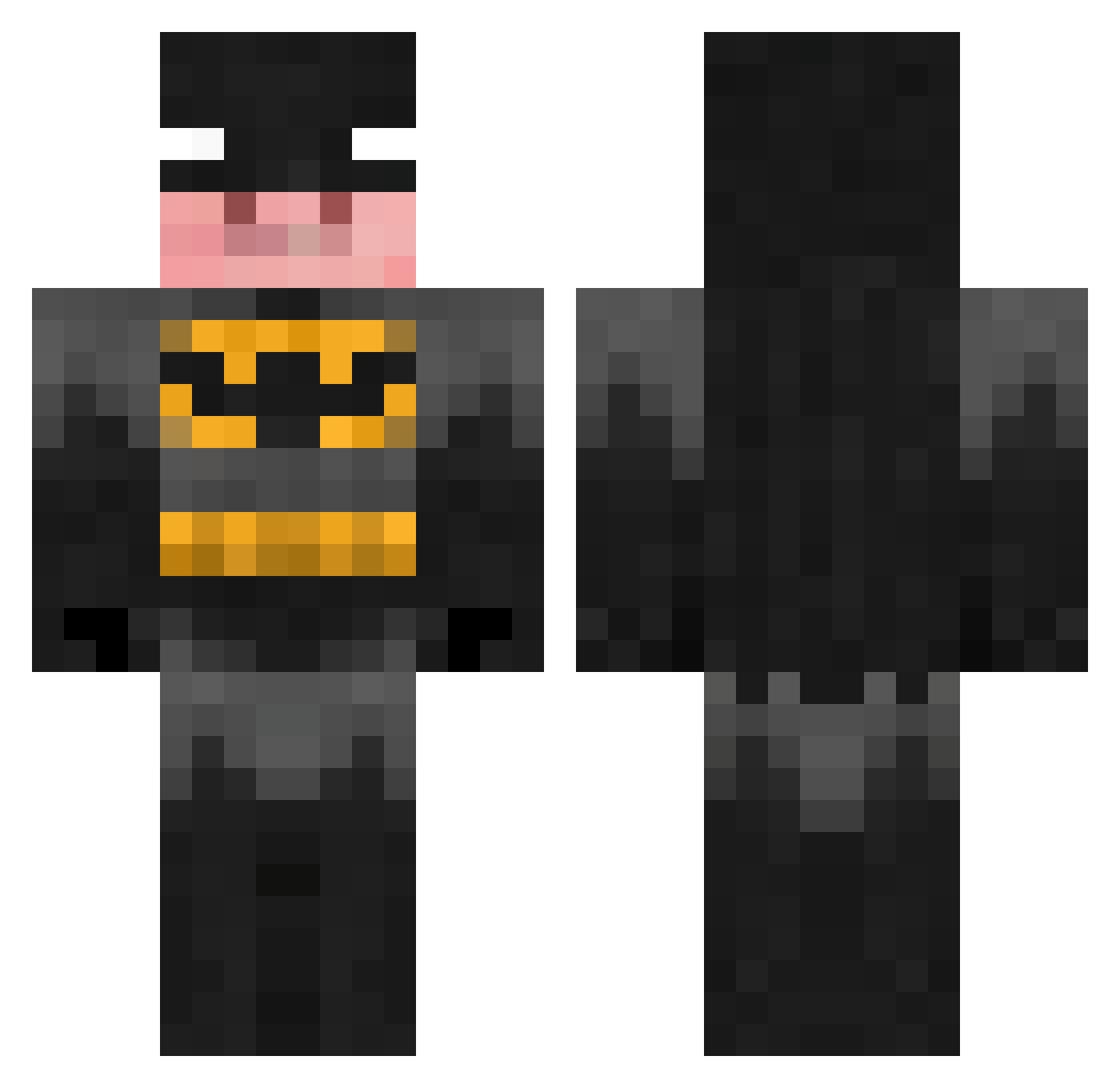 MaxMee Minecraft skin, front and back view
