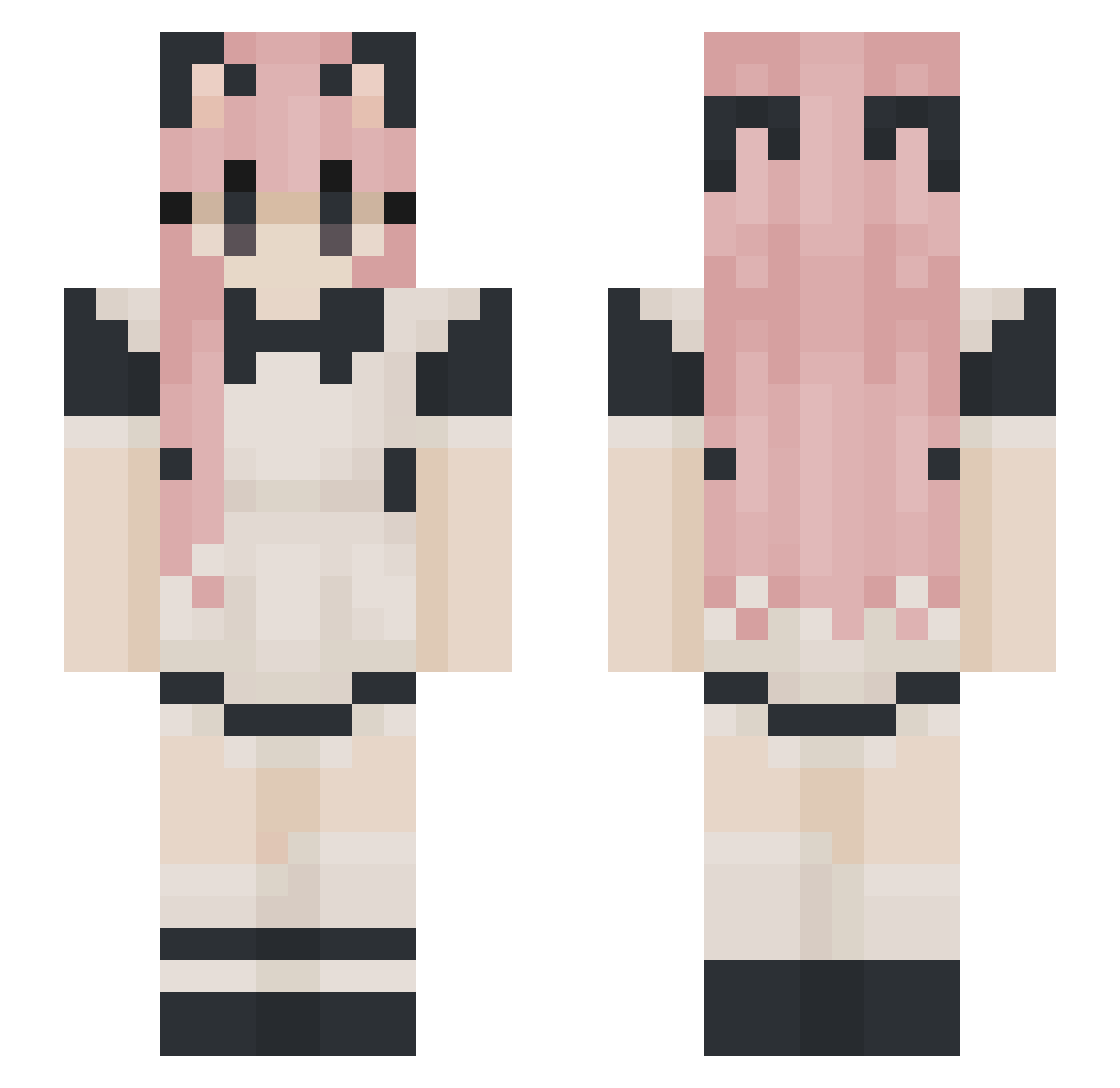 Hekadoo Minecraft skin, front and back view