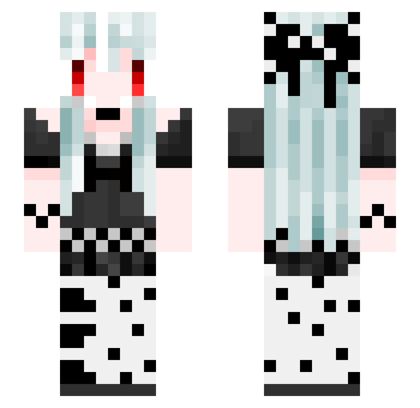 Saki1028 Minecraft skin, front and back view
