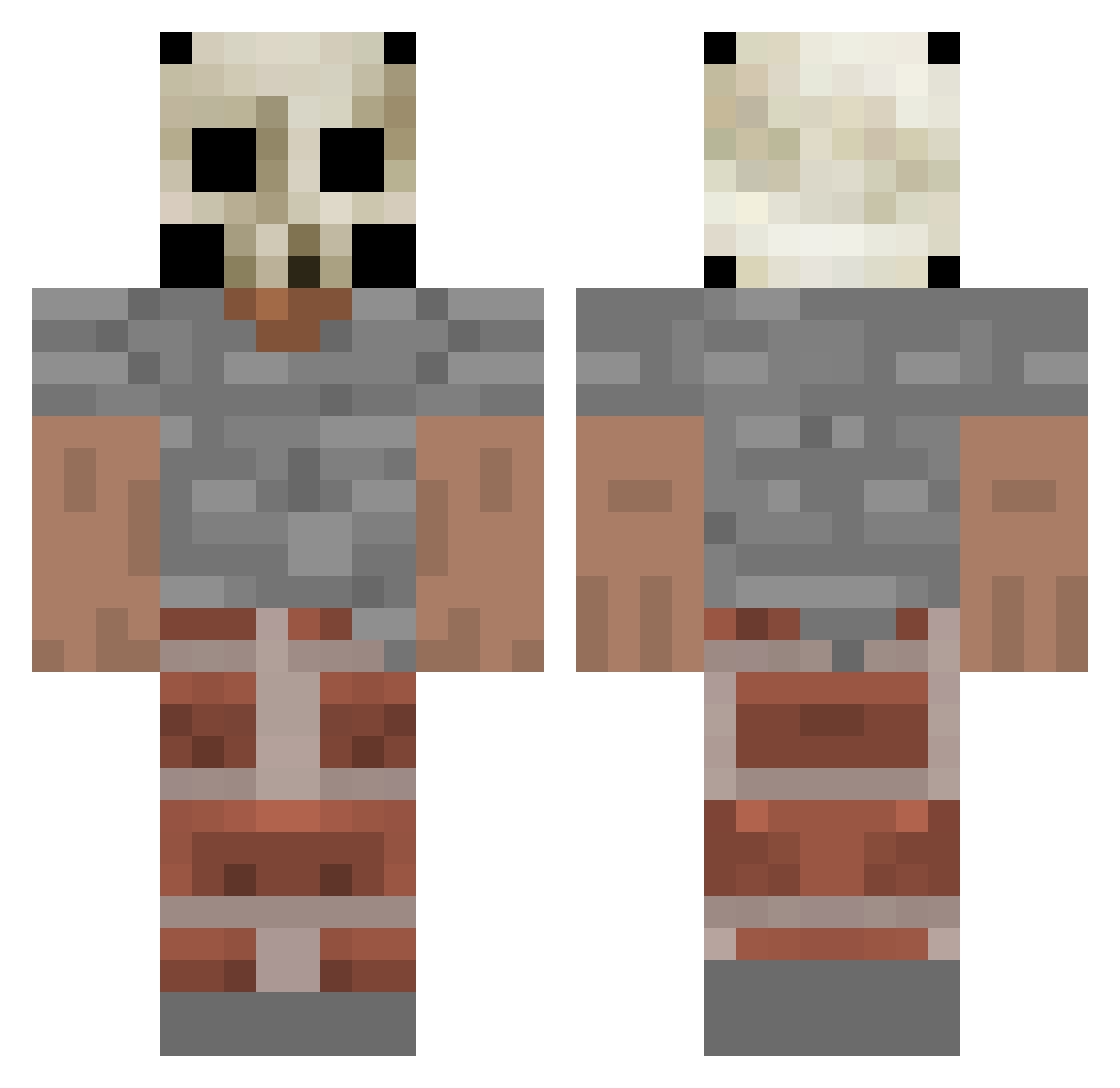 rstby Minecraft skin, front and back view